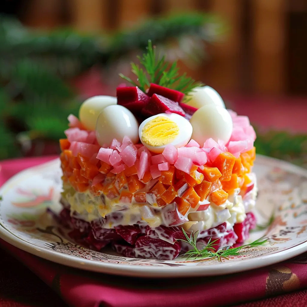 Festive layered salad