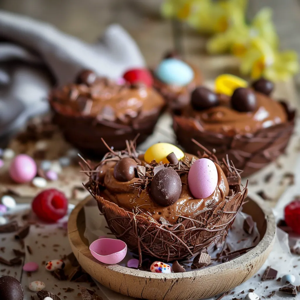 Make yummy chocolate Easter nests