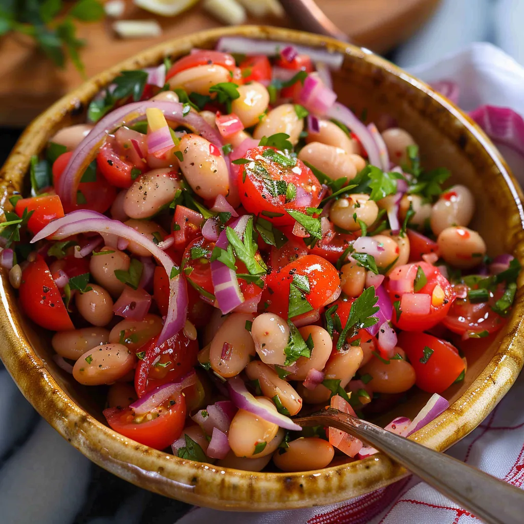 Turkish white bean salad