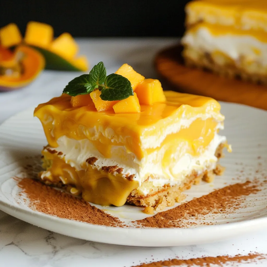 Creamy mango tiramisu eggless