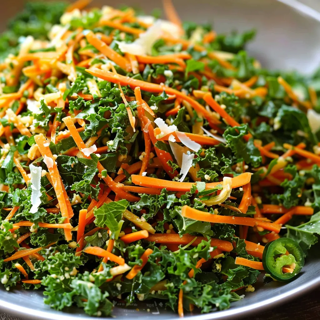 Mixed kale, carrots, parmesan dish