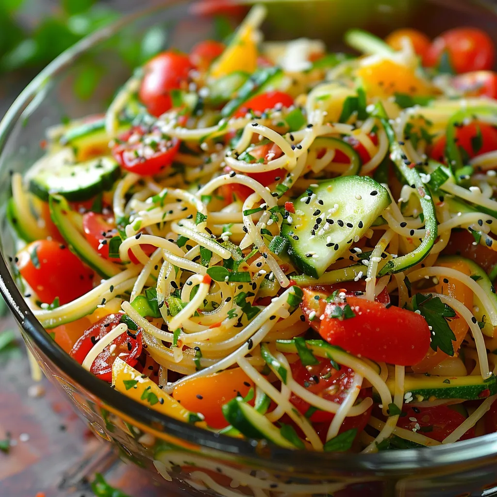 Make a fresh Italian-style spaghetti salad packed with crisp veggies