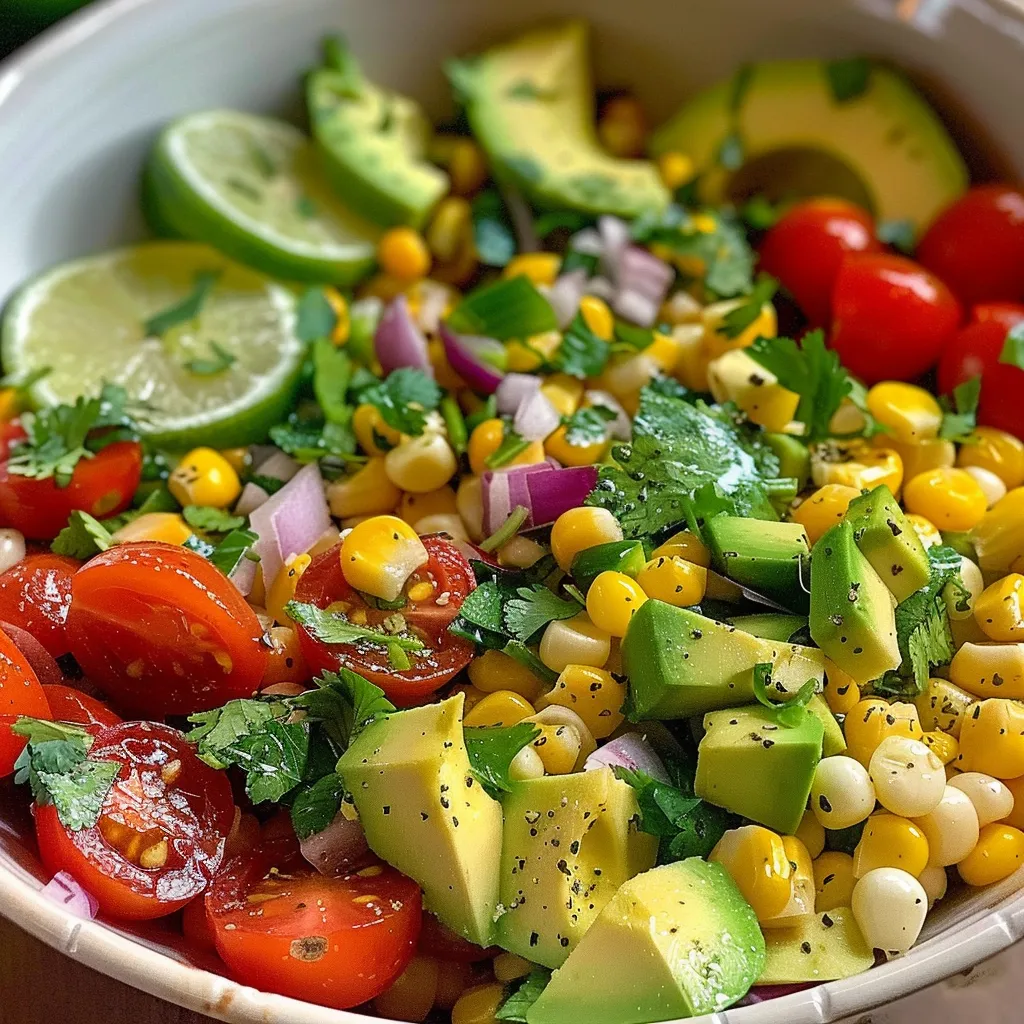 Fresh corn avocado dish