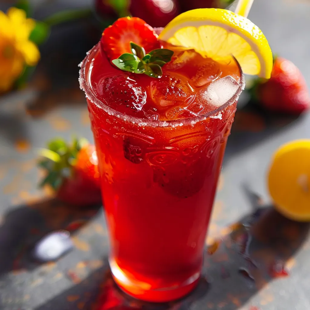 Fresh hibiscus strawberry lemon