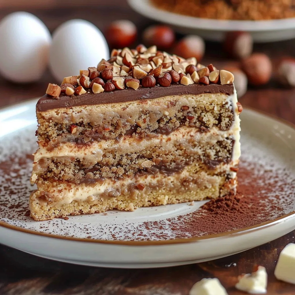 Dig into an Egyptian hazelnut layer cake
