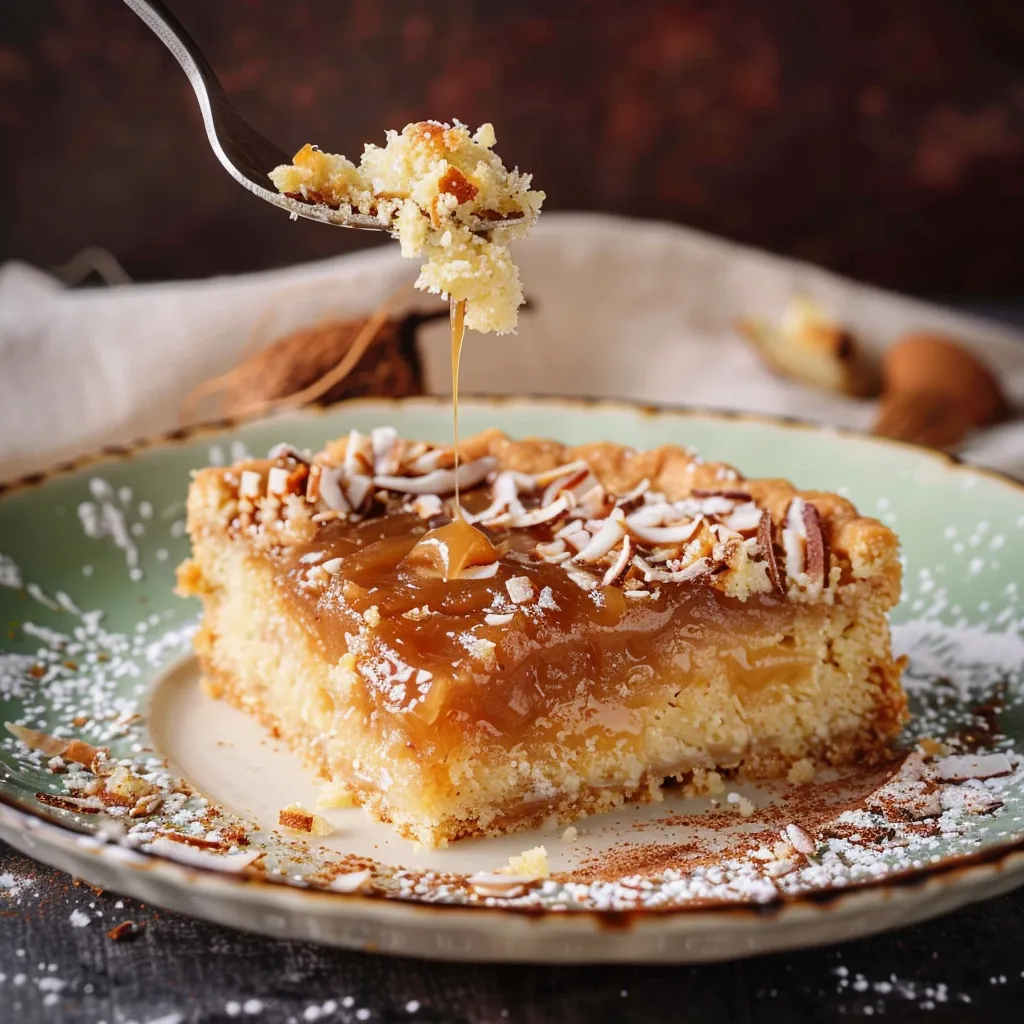 Enjoy an irresistible coconut caramel tart