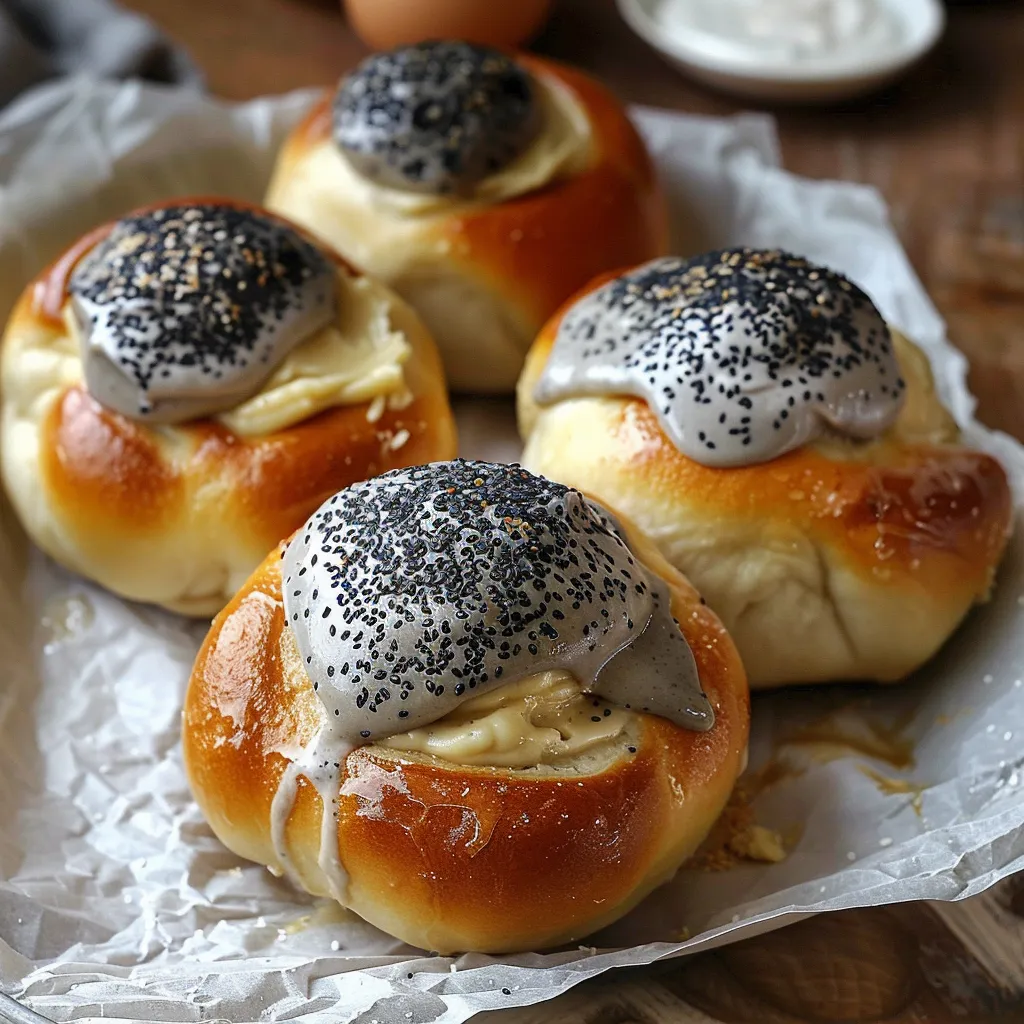 Black sesame milk bun