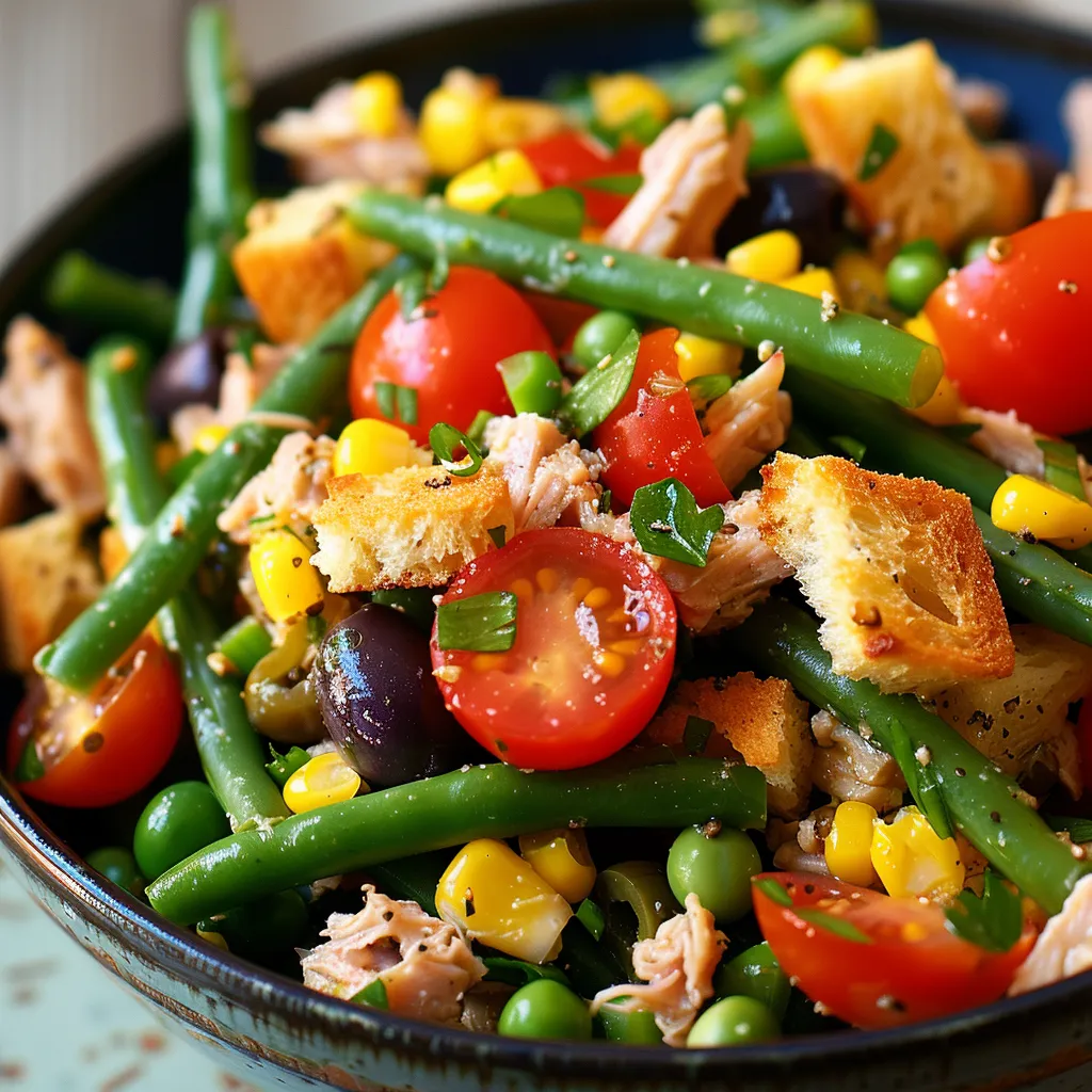 Crispy, fresh green bean and tuna salad