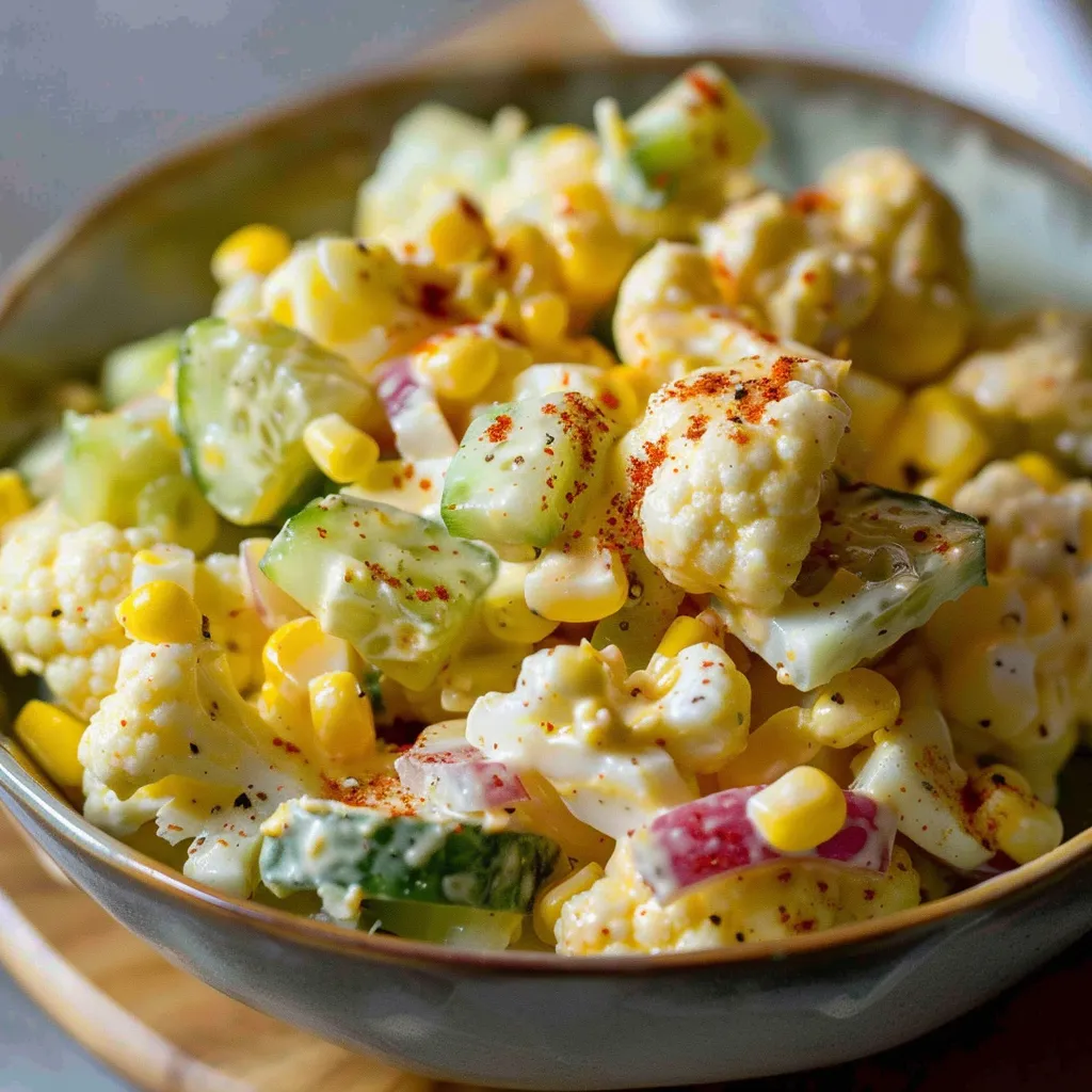 Crunchy cauliflower corn cucumber