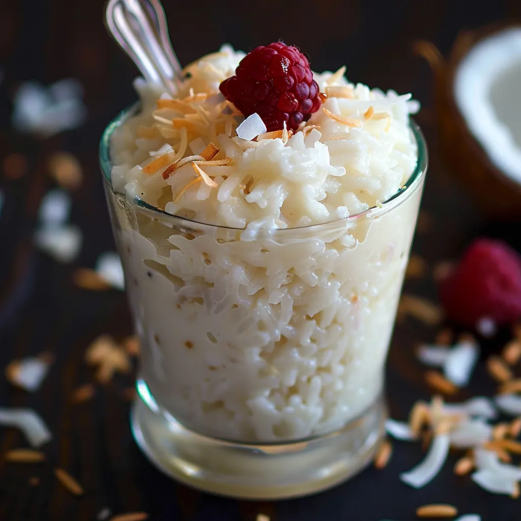 Delicious coconut milk rice pudding
