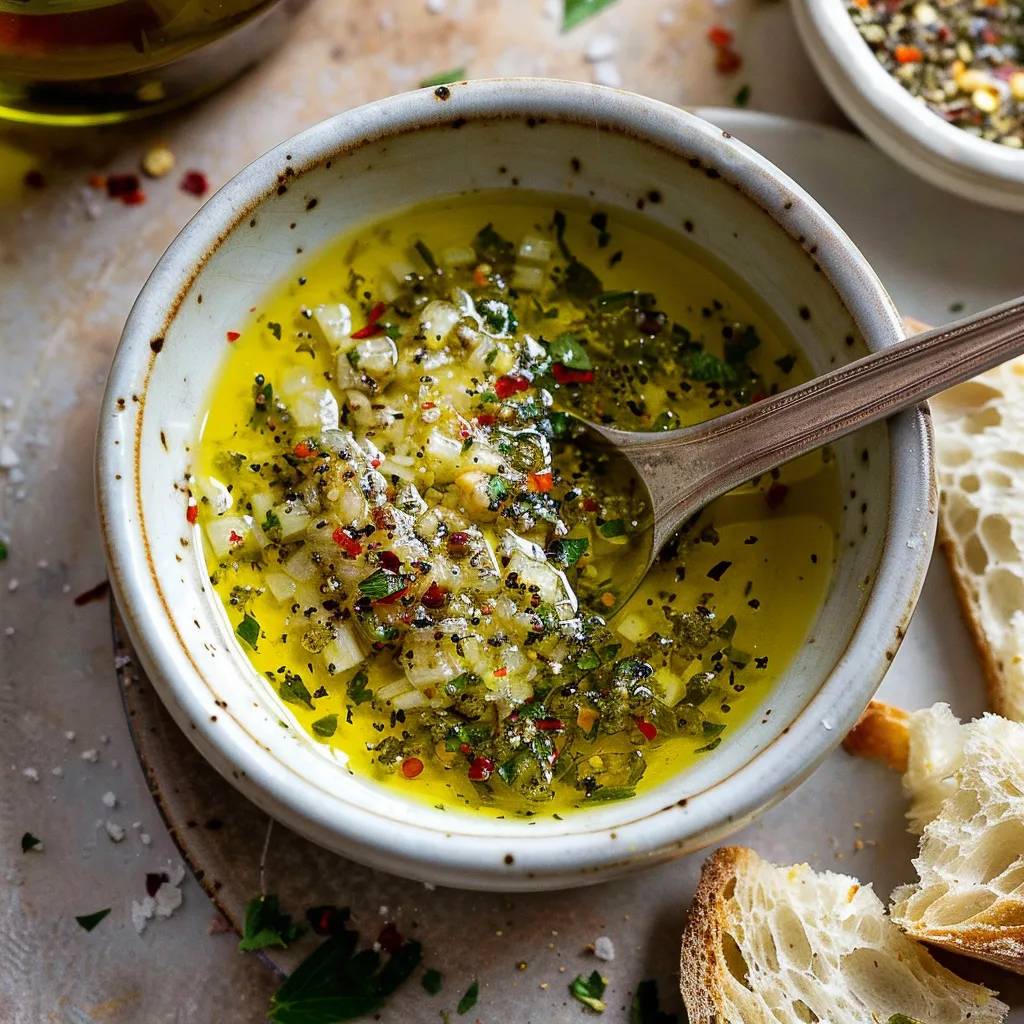 Simple, bold garlic dip for bread