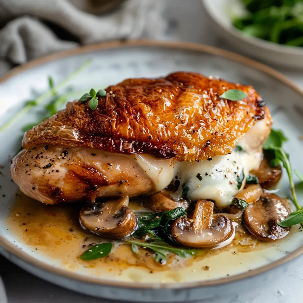 Stuffed chicken with mushrooms