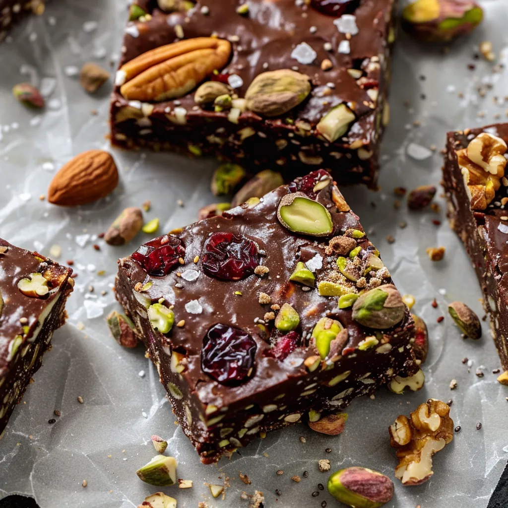 No-bake brownies with superfoods and chocolate