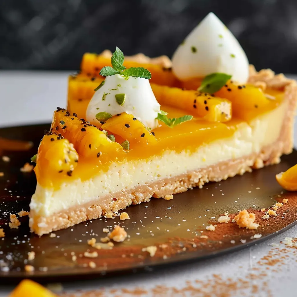 Coconut mango tart