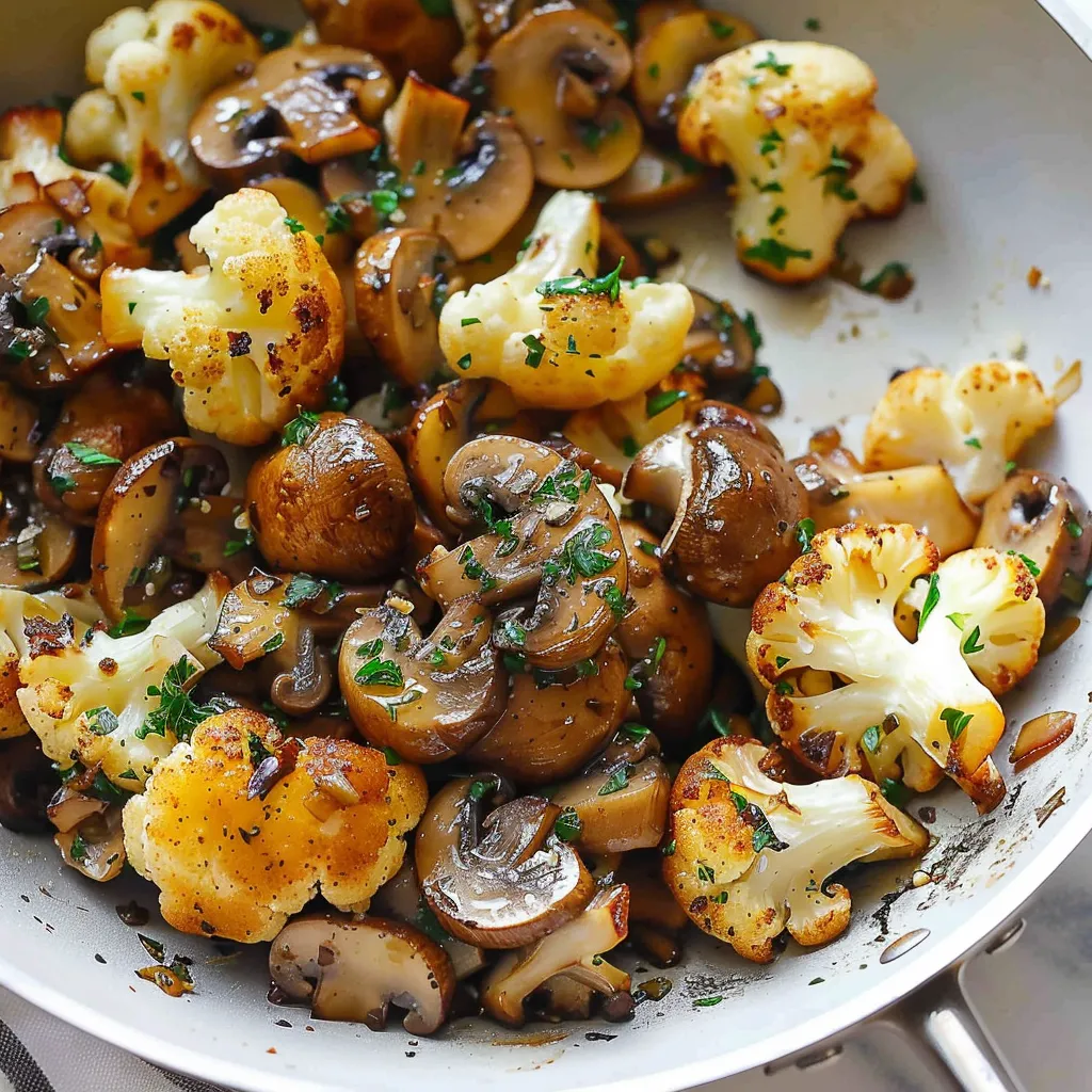 Golden mushrooms and cauliflower