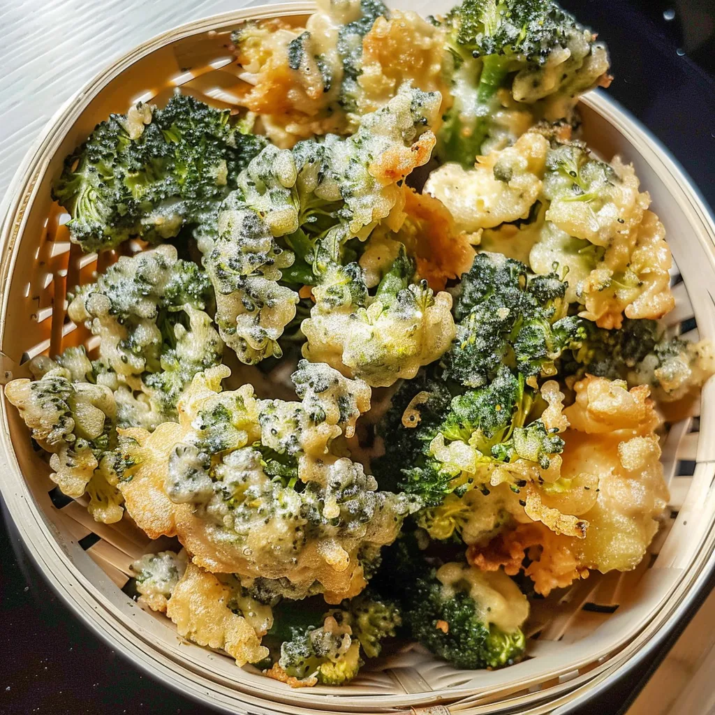 Crispy nori broccoli with salt