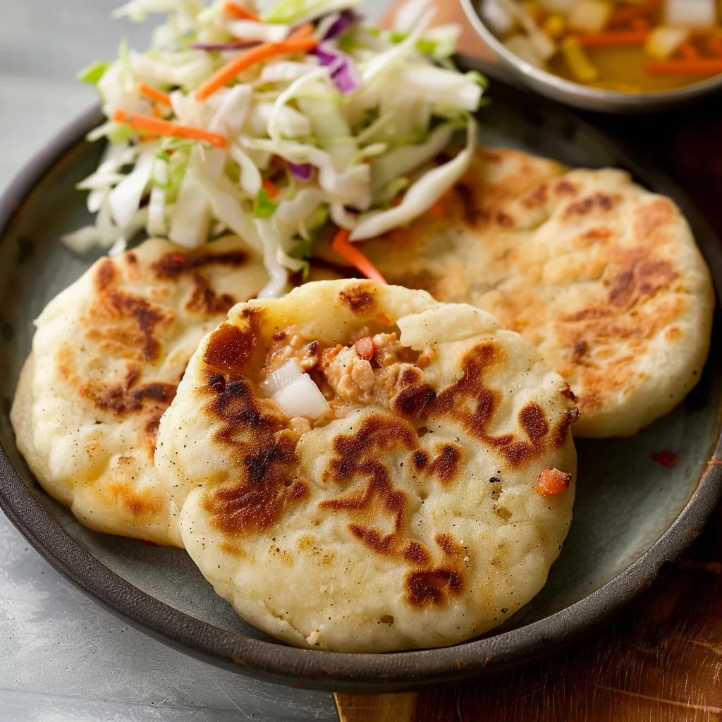 Classic pupusas with beans and cheese