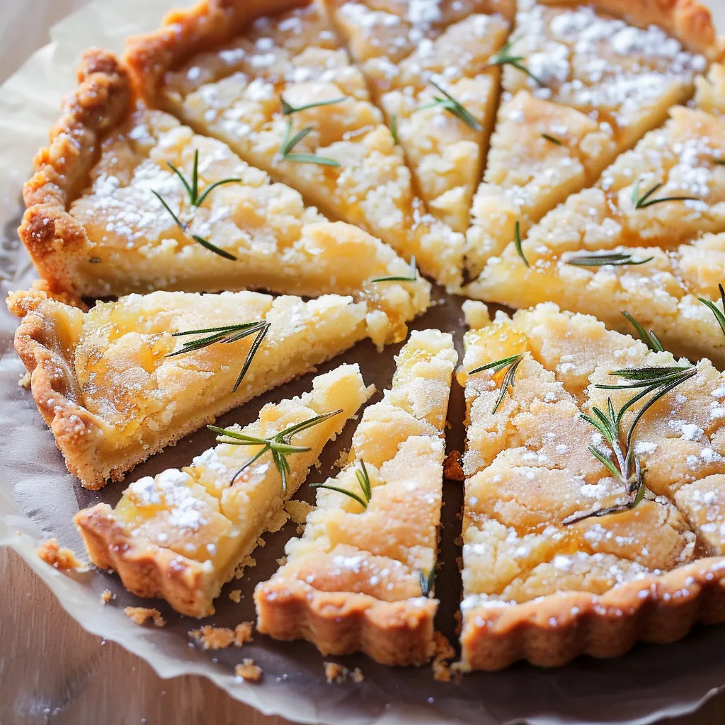 Buttery orange tart with rosemary