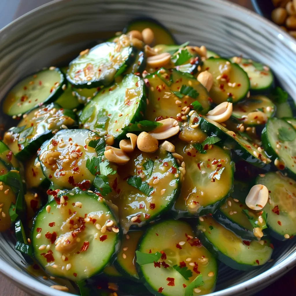 Crunchy Cucumbers with Spicy Sauce