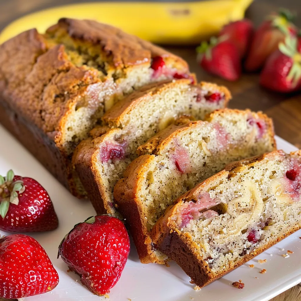 Homemade strawberry banana loaf