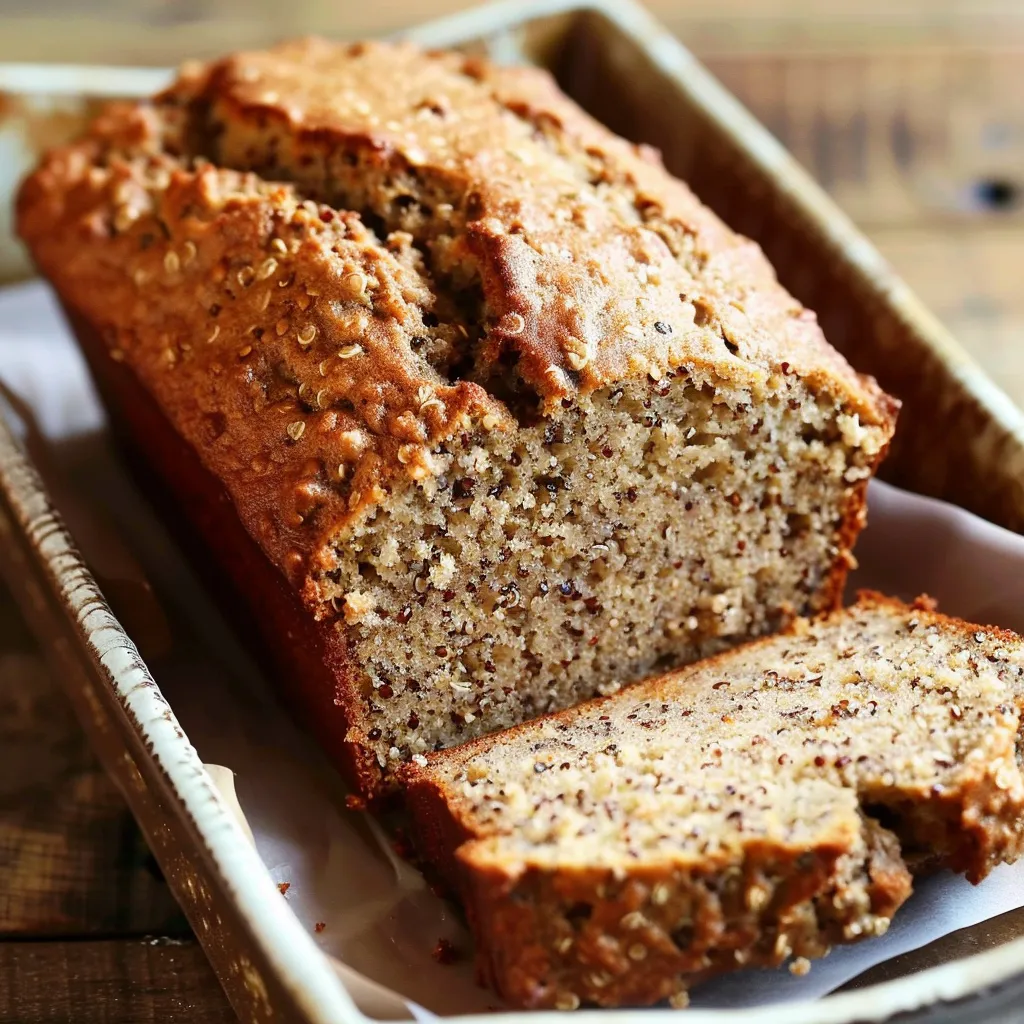 Soft banana quinoa loaf