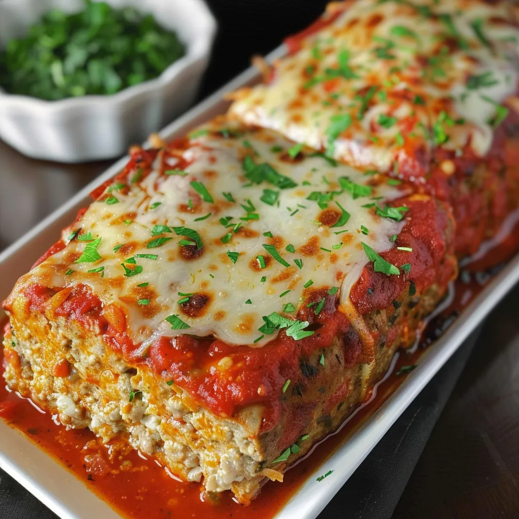 Parmesan chicken loaf with melted cheese center
