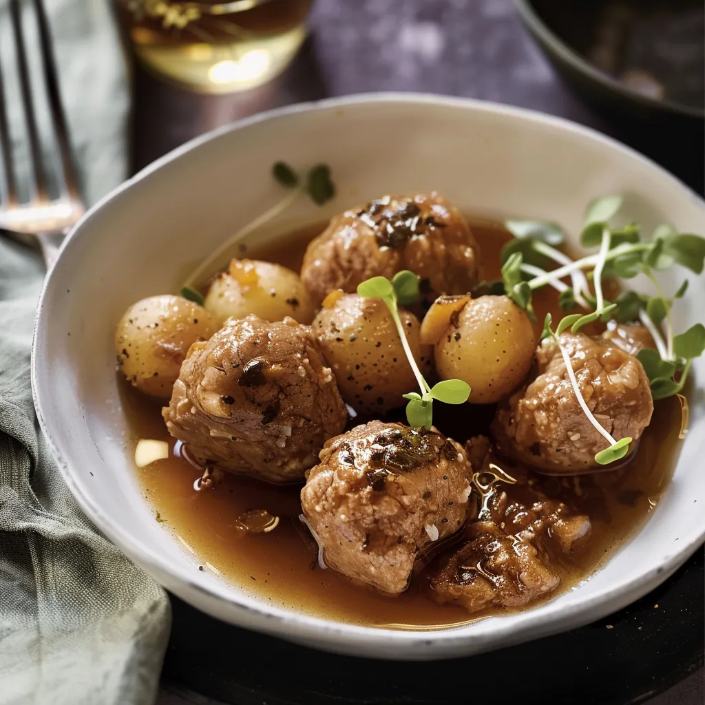 Hearty meatballs pork legs