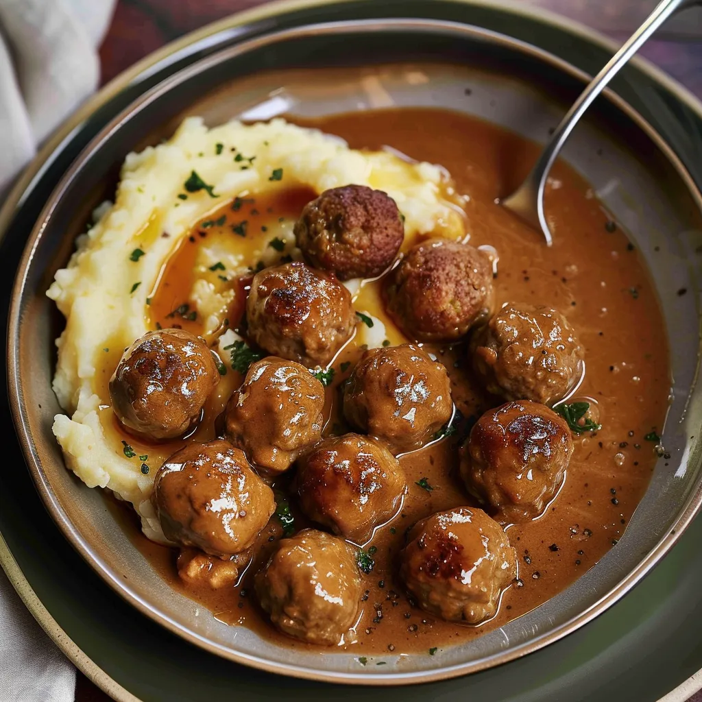 Tender brown sauce meatballs