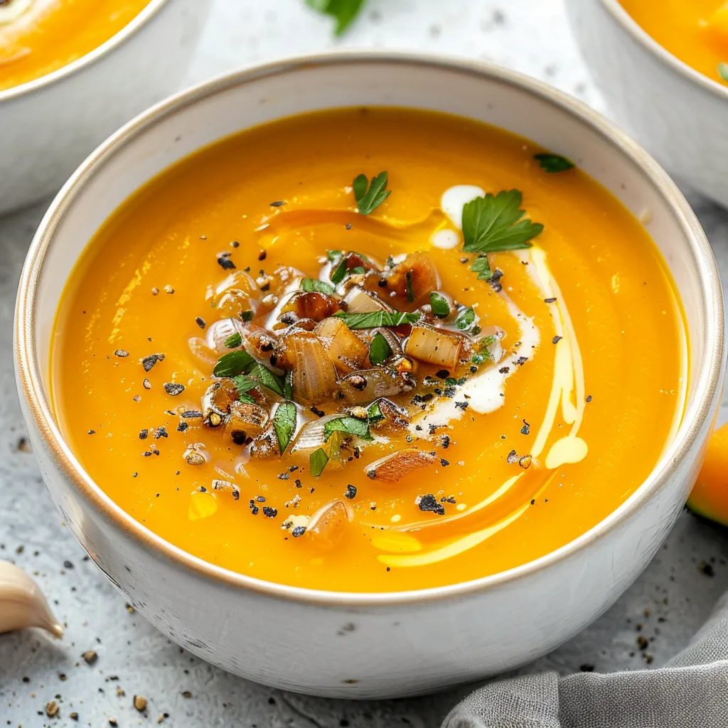 Butternut squash and maple potage, fall flavors