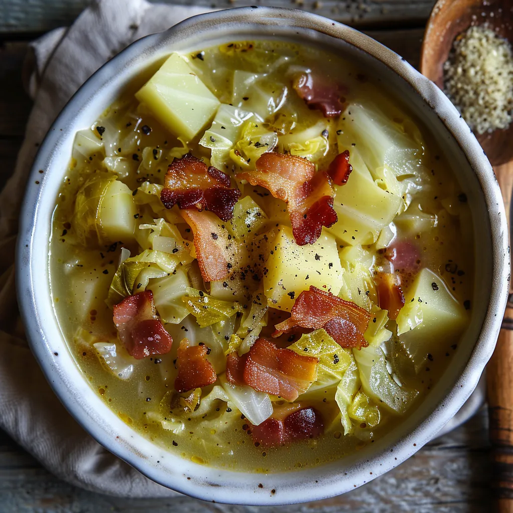 Tasty cabbage and bacon