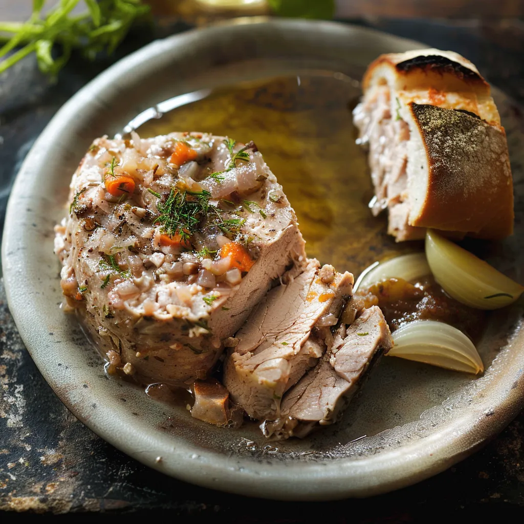 Homemade traditional pork terrine