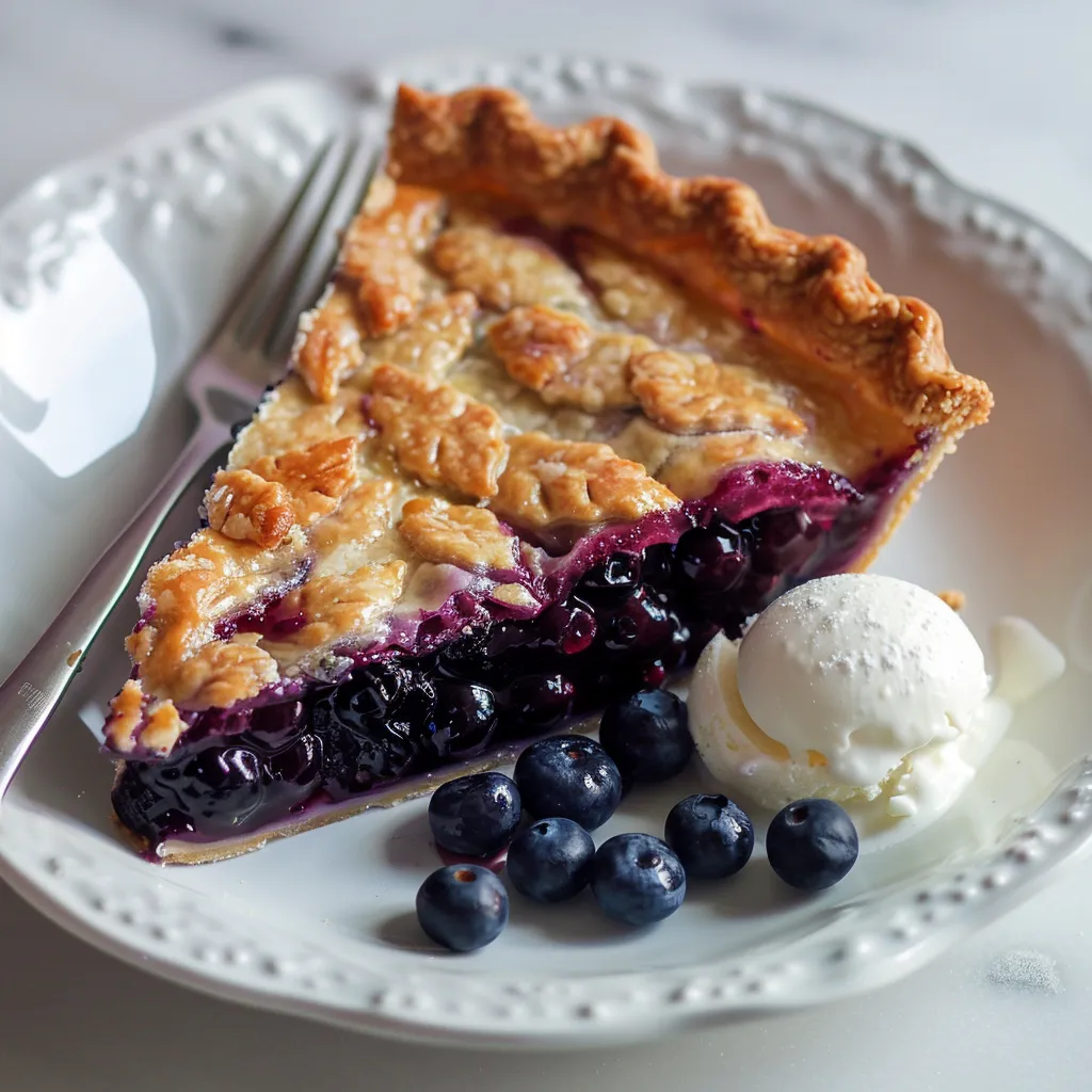 Blueberry tart with homemade crust