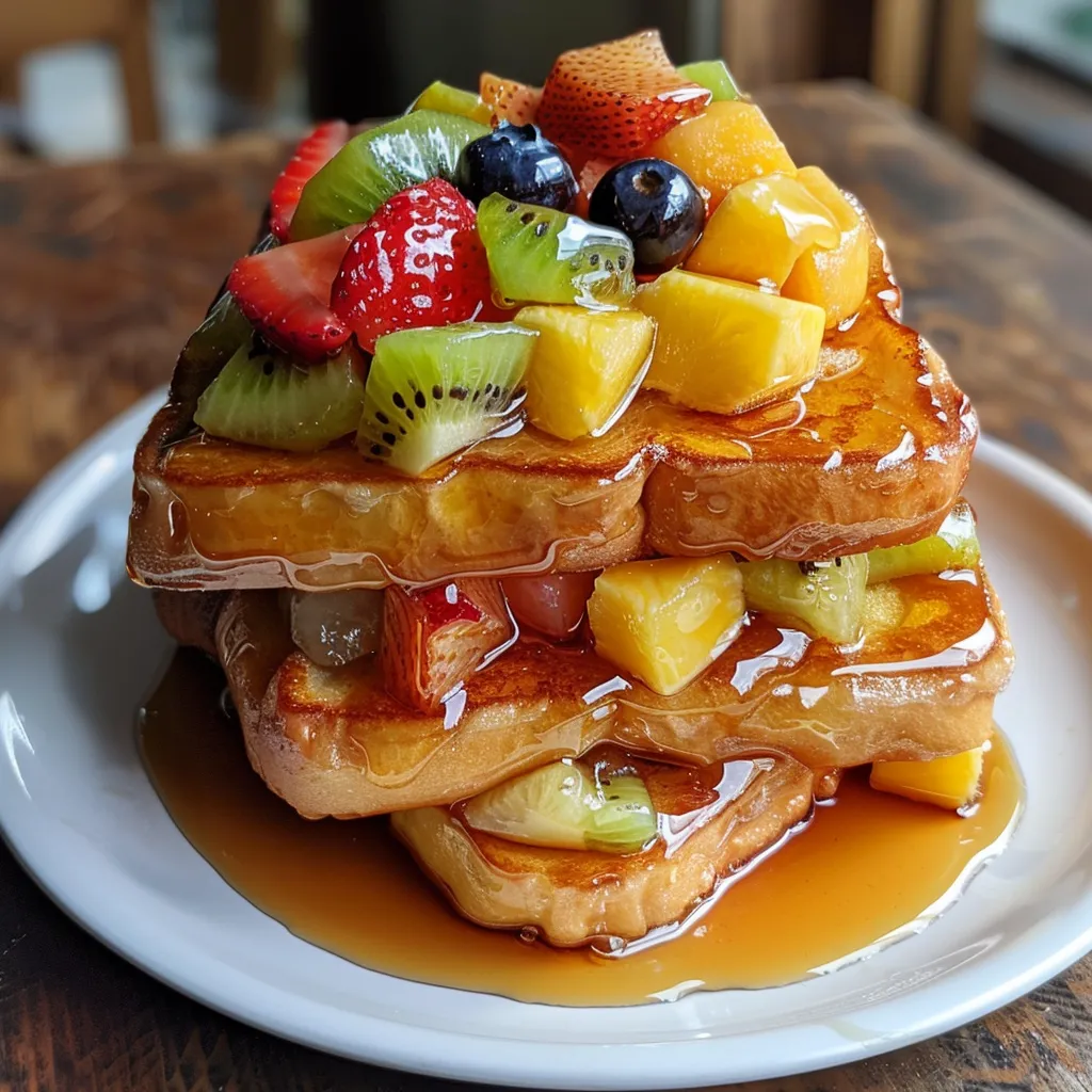 Soft French toast with syrup