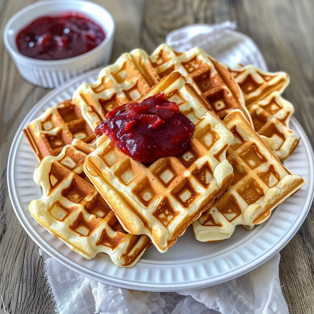 Golden crispy waffles