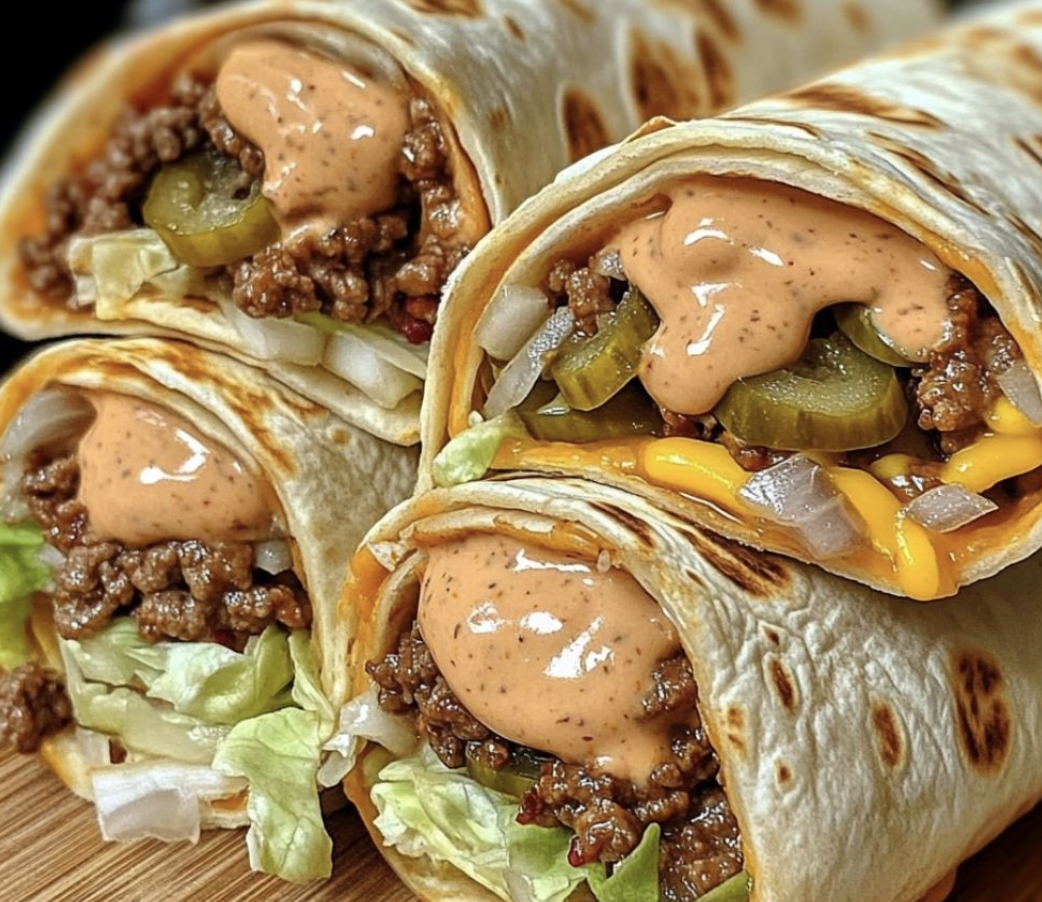 A tortilla topped with sauce.