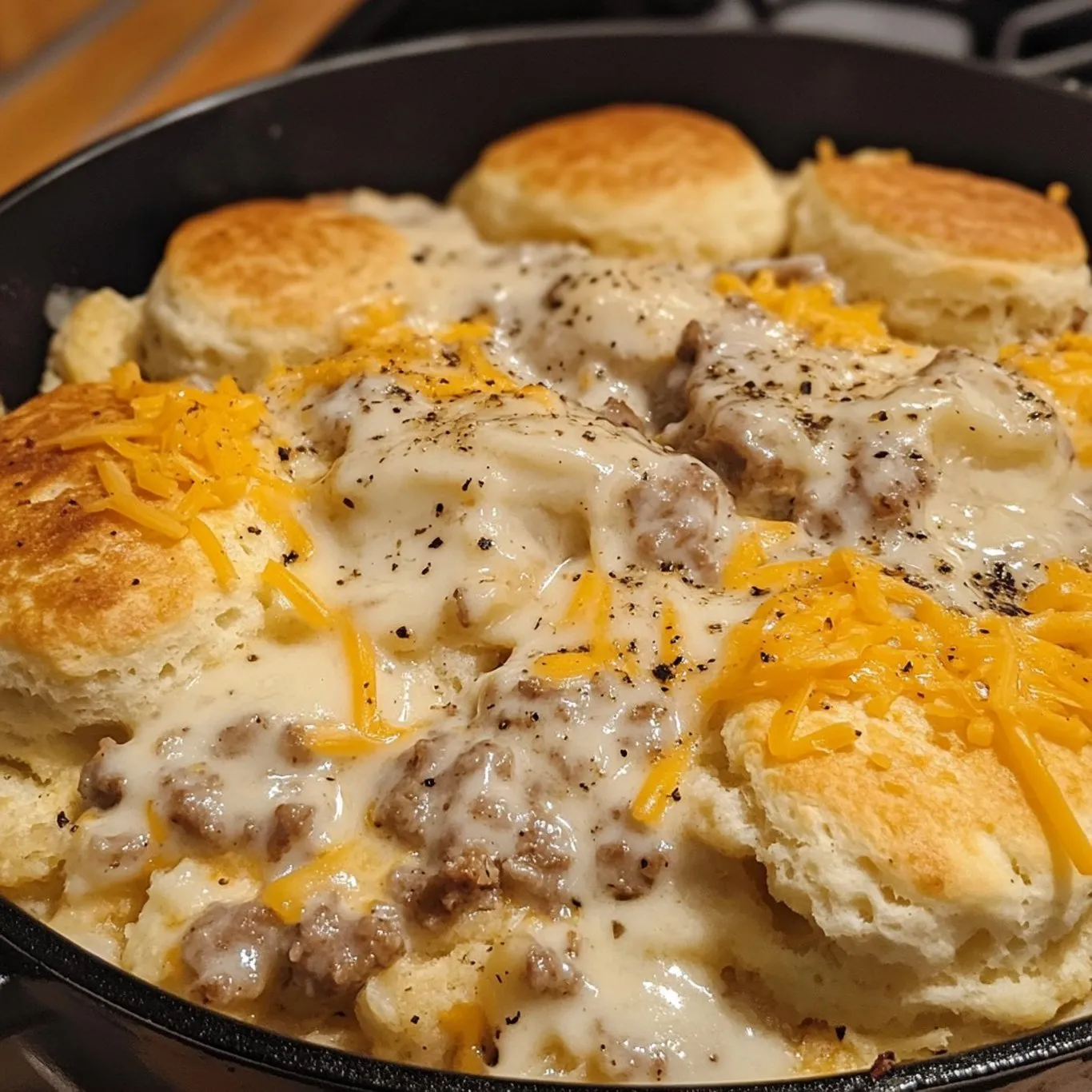 Cheese Gravy Biscuits Bake