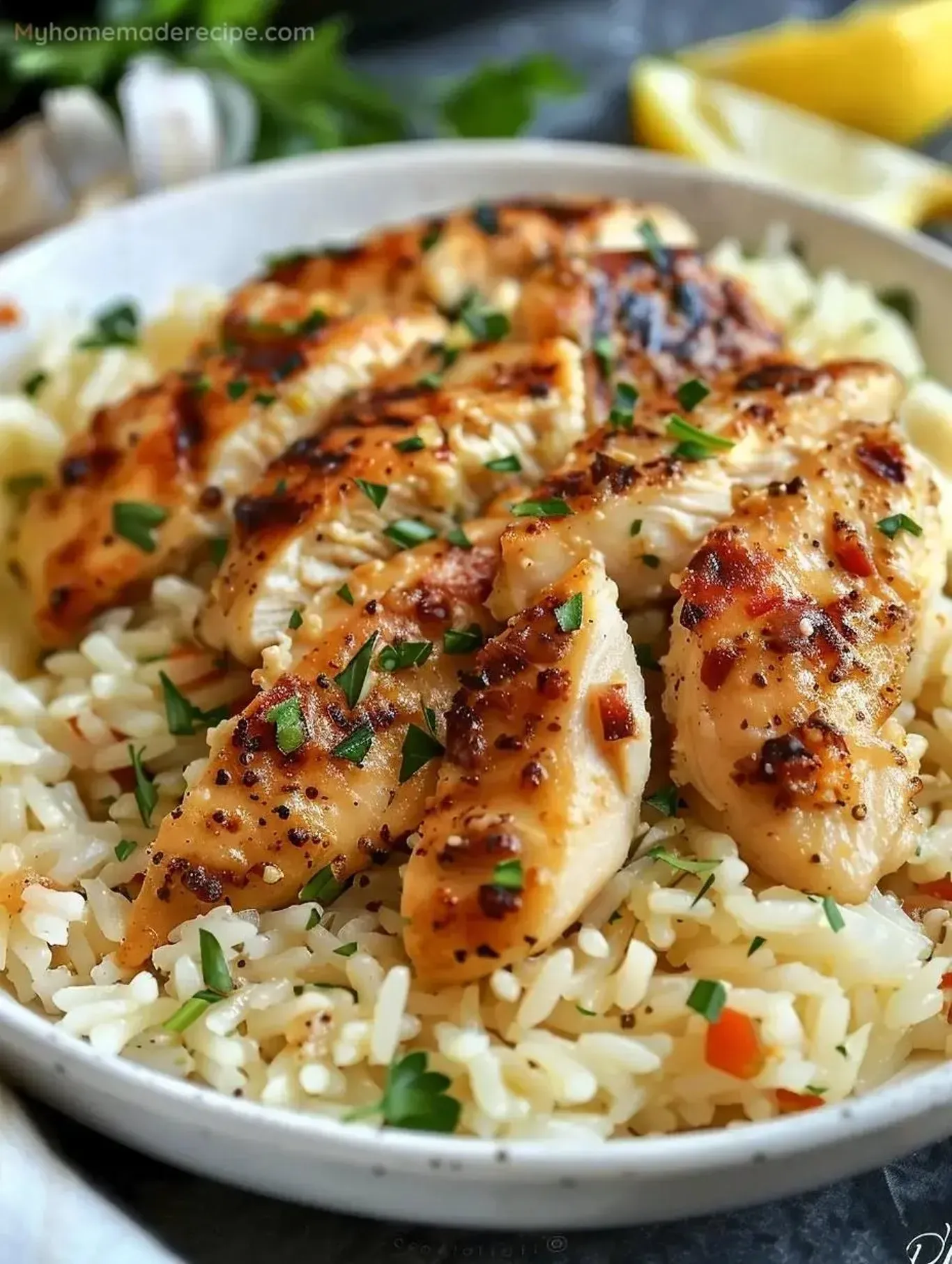 Garlic Parmesan Chicken With Rich Lemon Sauce