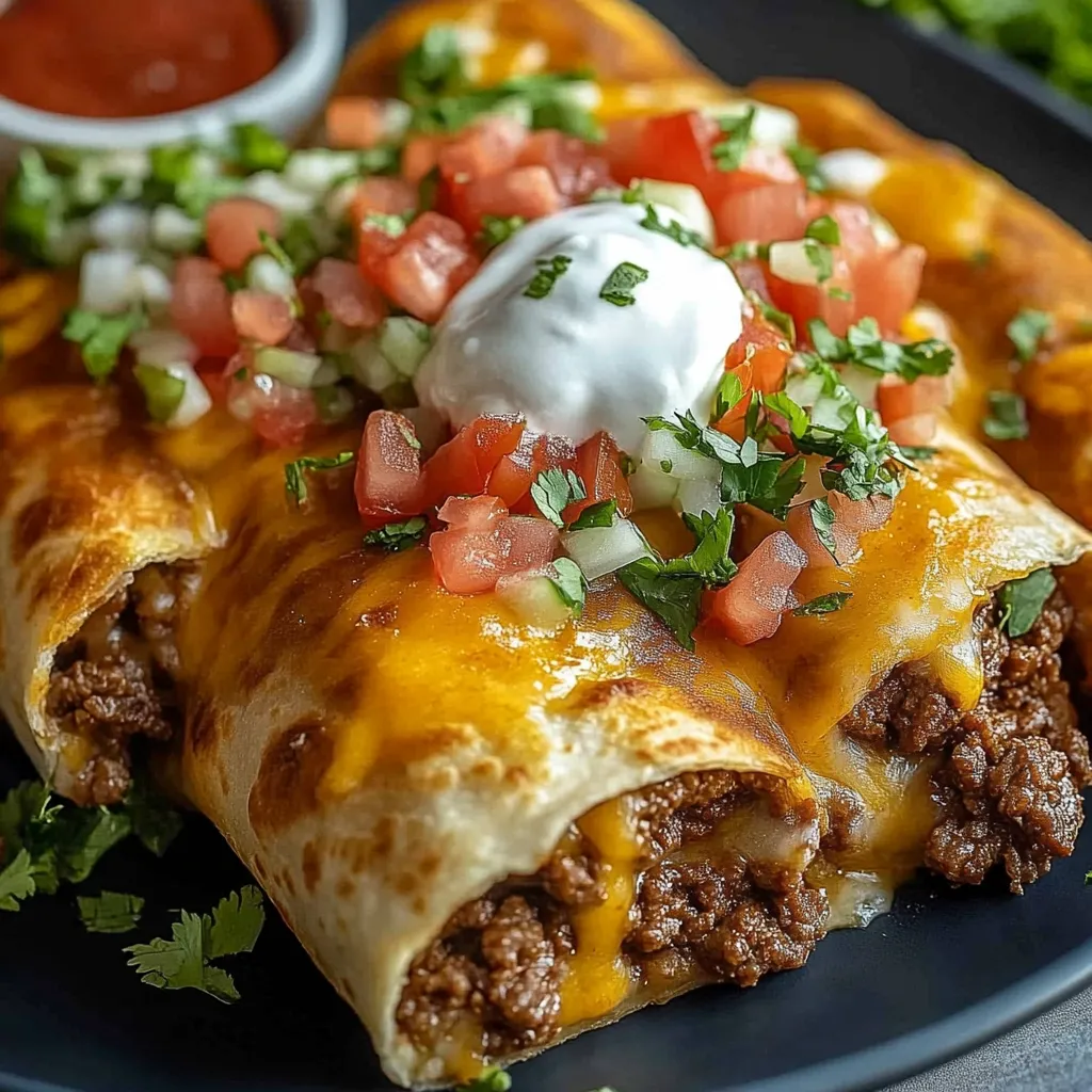 Cheesy Crispy Beef Wraps