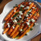 Spiced roasted carrots with feta