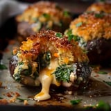 Stuffed mushrooms with cheese and spinach