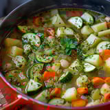Classic pistou soup bowl