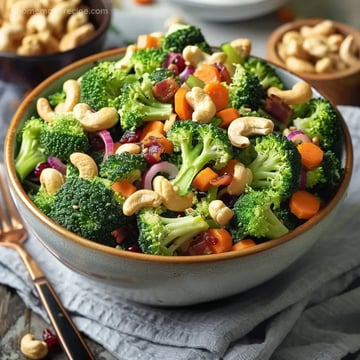 Broccoli Cashew Salad with Apples and Pears