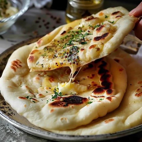 Quick cheesy naan