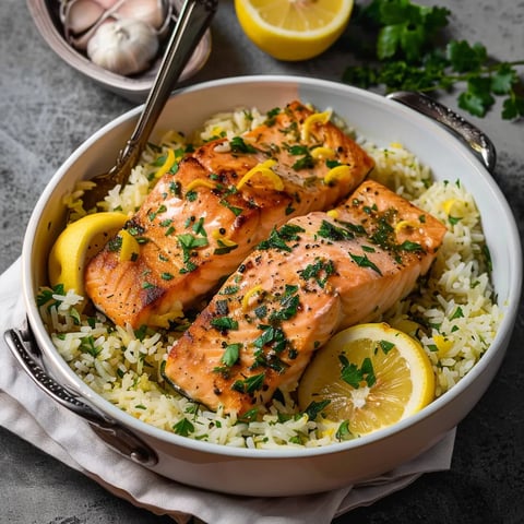 Lemon Salmon with Herbed Rice