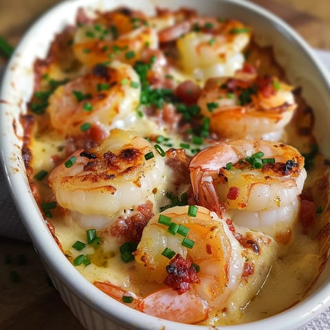 Shrimp with chorizo and parmesan