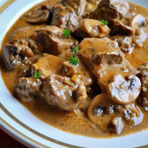 Creamy beef stroganoff in a Cookeo