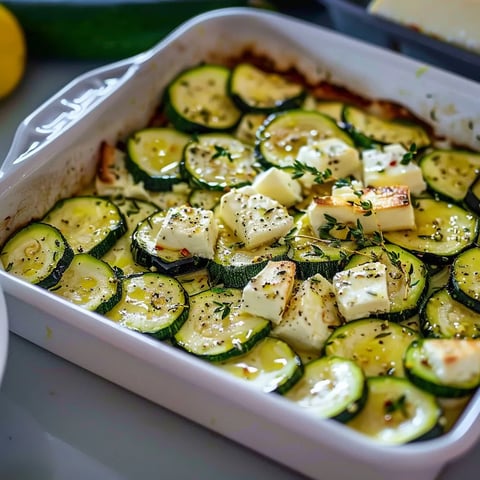 Baked zucchini and feta