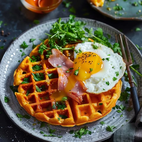 Carrot Waffles with Cheese