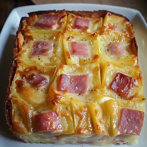 Potato and Ham Bake with Cheese