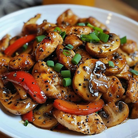 Chicken with Black Pepper and Mushrooms